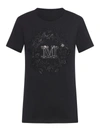 Max Mara Floral Short Sleeve Round Neck Top In Black