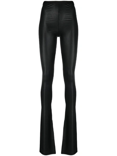 Rick Owens Side-slit Flared Trousers In Black