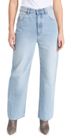 Rolla's 90s Relaxed Faded Blue High Waist Nonstretch Straight Leg Jeans In Old Stone