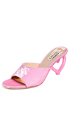 Badgley Mischka Lucid Heart-heel Mule Sandals In Diamond Pink