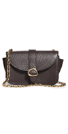 ULLA JOHNSON ESME SMALL CHAIN CROSSBODY BAG CHOCOLATE