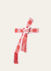 Pippa Holt Handwoven Wide Pink, White And Red Shells Belt In Pink