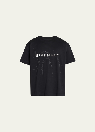 GIVENCHY MEN'S LIGHTNING LOGO BOXY T-SHIRT