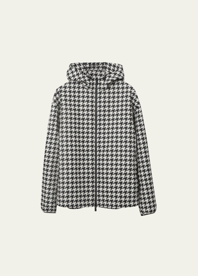 Burberry Houndstooth Jacket In White,black