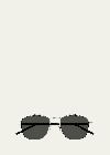 Saint Laurent Men's Sl 665 Metal Aviator Sunglasses In Silver