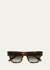Saint Laurent Men's Sl 469 Acetate Rectangle Sunglasses In Havana