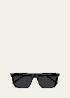 Saint Laurent Men's Sl 668 Acetate Rectangle Sunglasses In Black