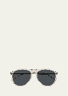 Saint Laurent Eyewear Aviator Frame Sunglasses In Black