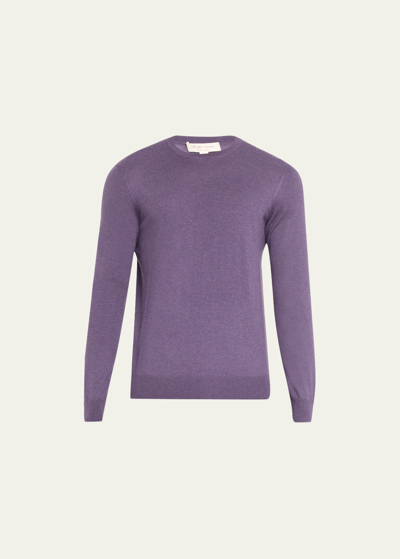 Ralph Lauren Men's Cashmere Jersey Sweater In Prp Ts Mel
