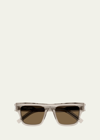 SAINT LAURENT MEN'S SL 469 ACETATE RECTANGLE SUNGLASSES