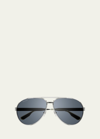 Gucci Pilot-frame Sunglasses In Shiny Silver