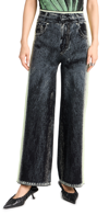Ph5 Womens Black Green Zahra Wide-leg High-rise Recycled Viscose And Rayon-blend Knitted Trousers In Black Green