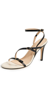 Alohas Alyssa Bicolor Black Cream Leather Sandals