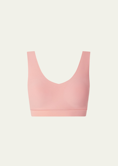 Chantelle Soft Stretch Padded Crop Top Soft Bra In Candlelight Peach