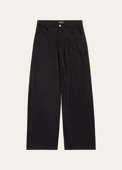 Balenciaga Men's Fluid Poplin 5-pocket Pants In Noir