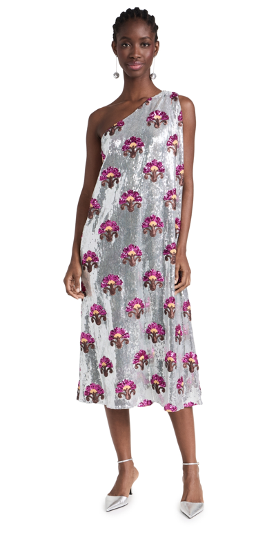 LA DOUBLEJ ROY MIDI DRESS TEXTURED SEQUINS