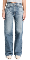 Ag Saige Raw Hem Mid Rise Ankle Wide Leg Jeans In Rival