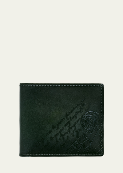 Berluti Men's Makore Scritto Leather Bifold Wallet In Opuntia