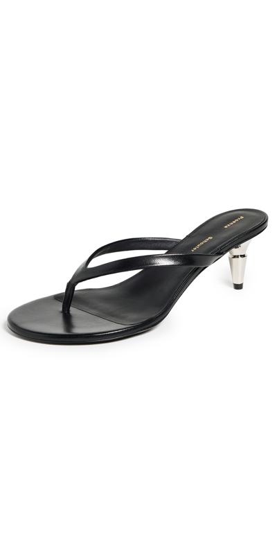 Proenza Schouler Leather Spike-heel Flip Flop Sandals In Black