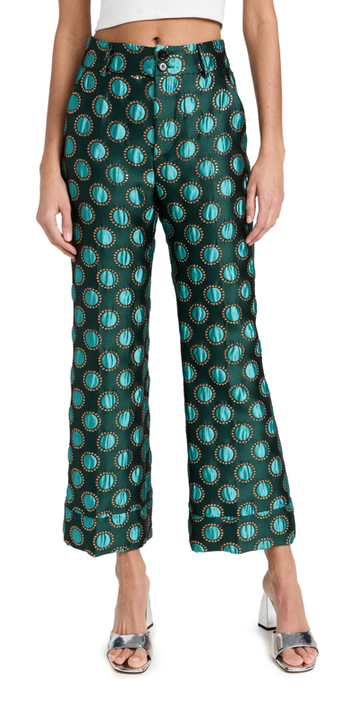 La Doublej Hendrix Pants Jacquard Winter Sun L In Green