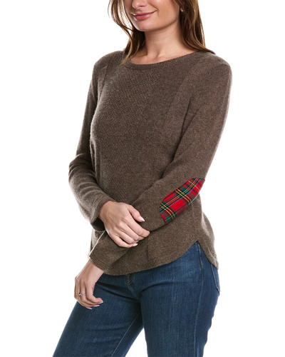 Two Bees Cashmere Elbow Patch Wool & Cashmere-blend Sweater In Brown