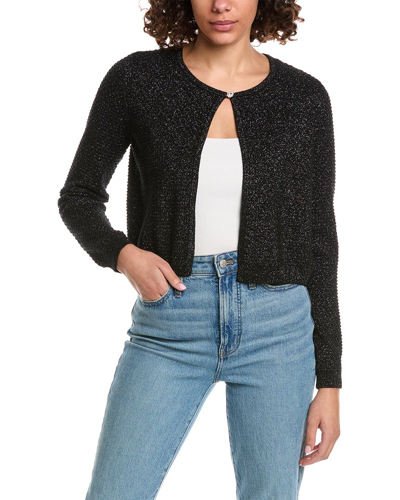 Minnie Rose Textured Cashmere-blend Cardigan In Black