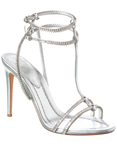 Alexandre Birman Martina Crystal 100 Leather Sandal In Silver