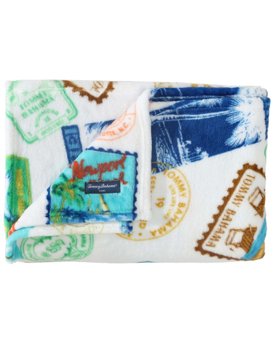 Tommy Bahama Bahama Express Ultra Soft Plush Fleece Reversible Throw Blanket In Multi