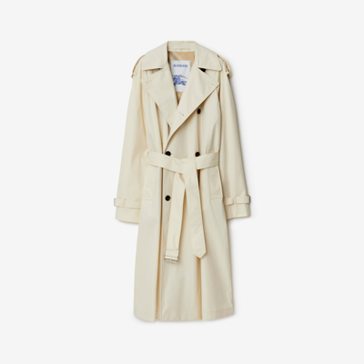 Burberry Double-breasted Cotton Trenchcoat For Women In Calico