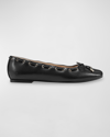 MARC FISHER LTD LETIZIA LEATHER BOW BALLET FLATS