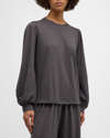 Lunya Long Sleeve Organic Pima Cotton T-shirt In Meditative Grey