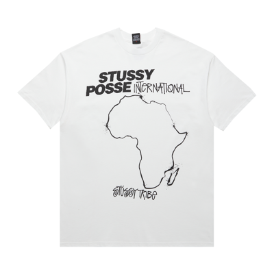 Pre-owned Stussy Posse International Tribe Tee 'white'