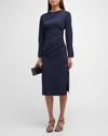 Marella Luchino Cowl-neck Crepe Midi Dress In Navy
