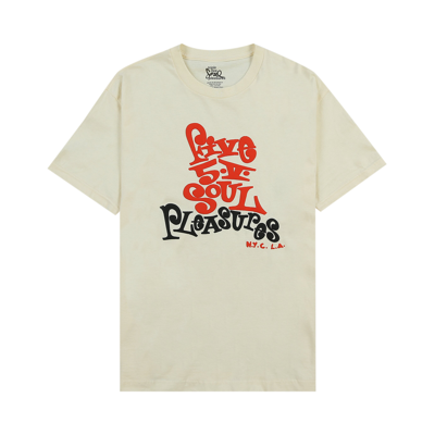 Pre-owned Pleasures Five 5 V T-shirt 'cream'