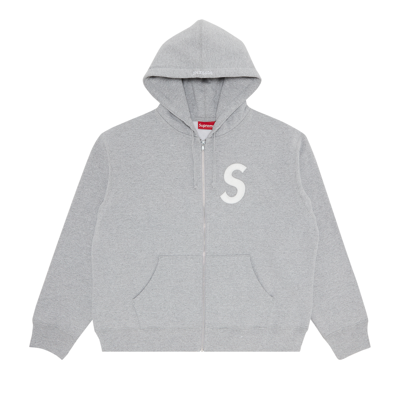 Pre-owned Supreme S Logo Zip Up Hooded Sweatshirt 'heather Grey'