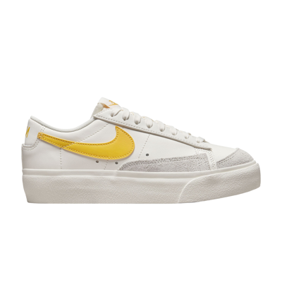 Pre-owned Nike Wmns Blazer Low Platform 'sail Vivid Sulfur' In Cream