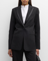 CO SATIN-TRIM SINGLE-BREASTED TUXEDO JACKET