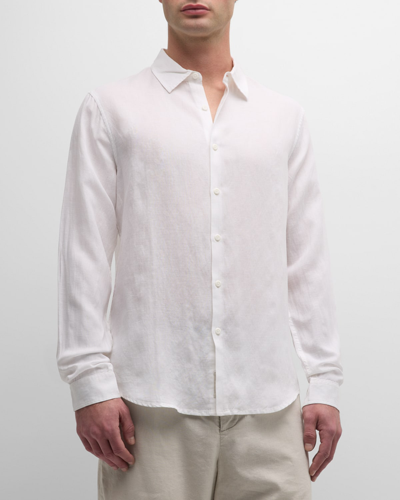 Onia Poplin Long Sleeve Button Down Shirt In White