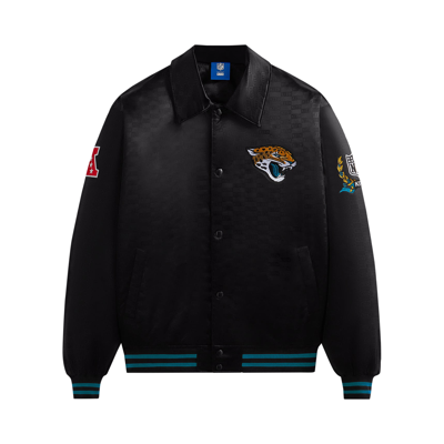 Pre-owned Kith For The Nfl: Jaguars Satin Bomber Jacket 'black'