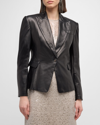 Brunello Cucinelli Sb Nappa Leather Short Blaze In C101 Black
