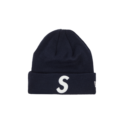 Pre-owned Supreme X New Era S Logo Beanie 'navy' In Blue