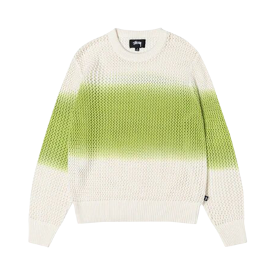 Pre-owned Stussy Pigment Dyed Loose Gauge Sweater 'bright Green'