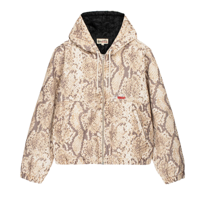 Pre-owned Stussy Canvas Insulated Work Jacket 'python' In Tan