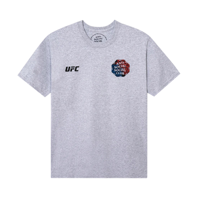 Pre-owned Anti Social Social Club X Ufc Conned Tee 'heather Grey'