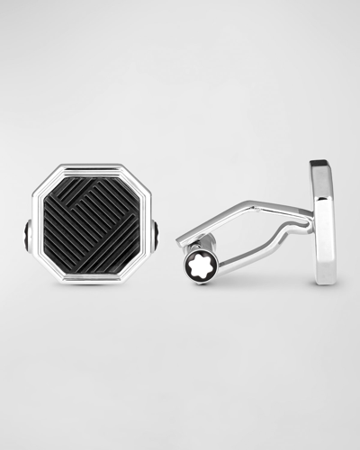 Montblanc Extreme 3.0 Stainless Steel Cufflinks In Black