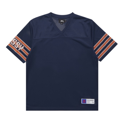 Pre-owned Stussy Sleeve Stripe Football 'navy' In Blue