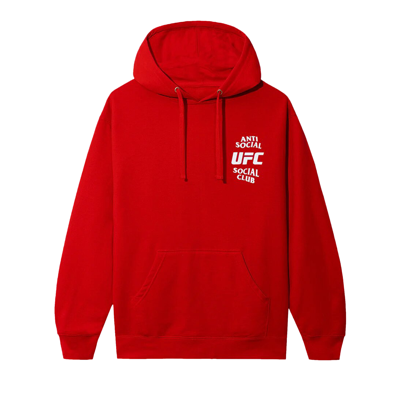 Pre-owned Anti Social Social Club X Ufc Self Titled Hoodie 'red'