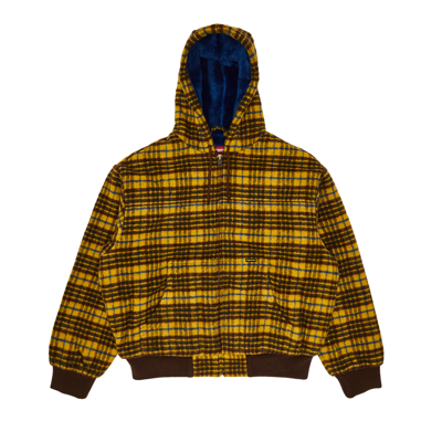 Pre-owned Supreme Plaid Wool Hooded Work Jacket 'brown'