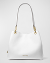 Michael Michael Kors Kensington Large Leather Tote Bag In White