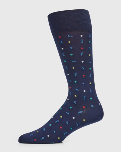 Paul Smith Men's 3-pack Mixed Crew Socks In Blue